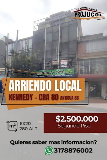 Local en arriendo Cundinamarca Bogotá Casa Blanca Et I 120 m2 Habitaciones 0 Baños 2 Garajes 0 Precio $2500000