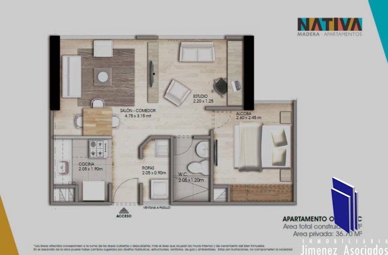Apartamento en venta Antioquia Bello Zamora 40 m2 Habitaciones 1 Baños 1 Garajes 0 Precio $150000000