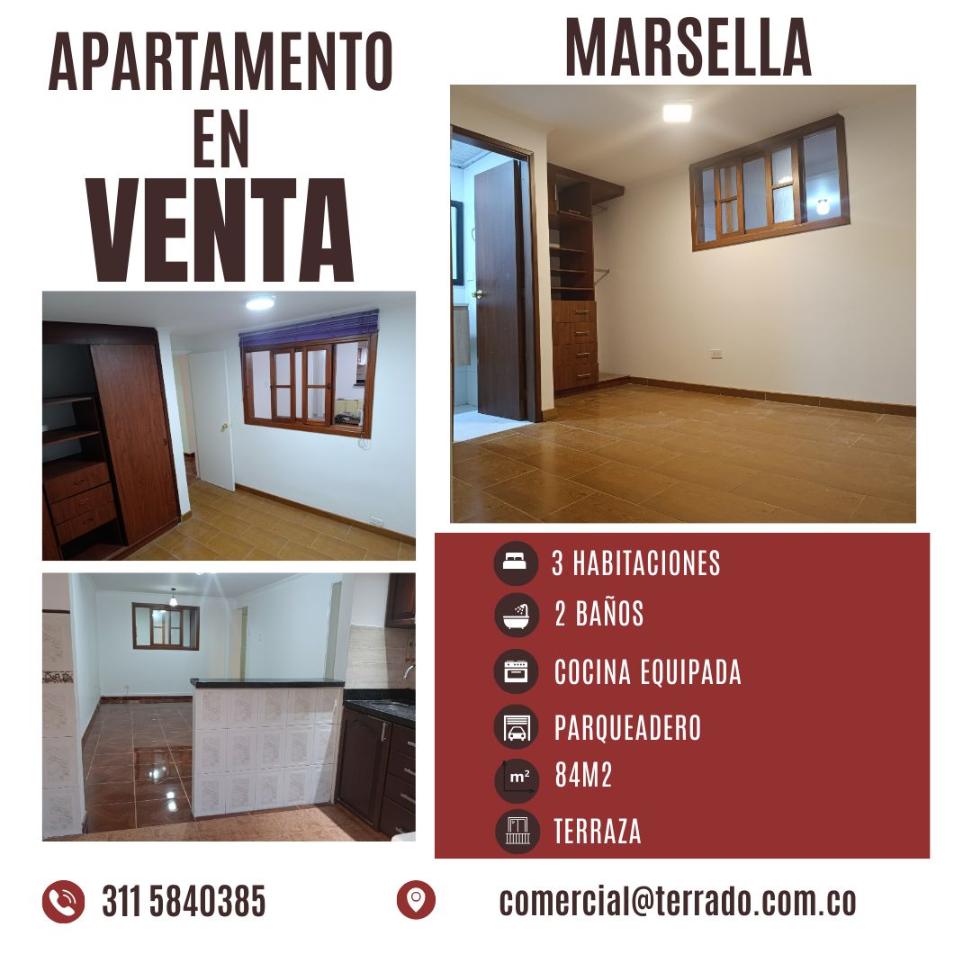 Apartamento en venta Cundinamarca Bogotá Marsella 84 m2 Habitaciones 3 Baños 2 Garajes 1 Precio $350000000