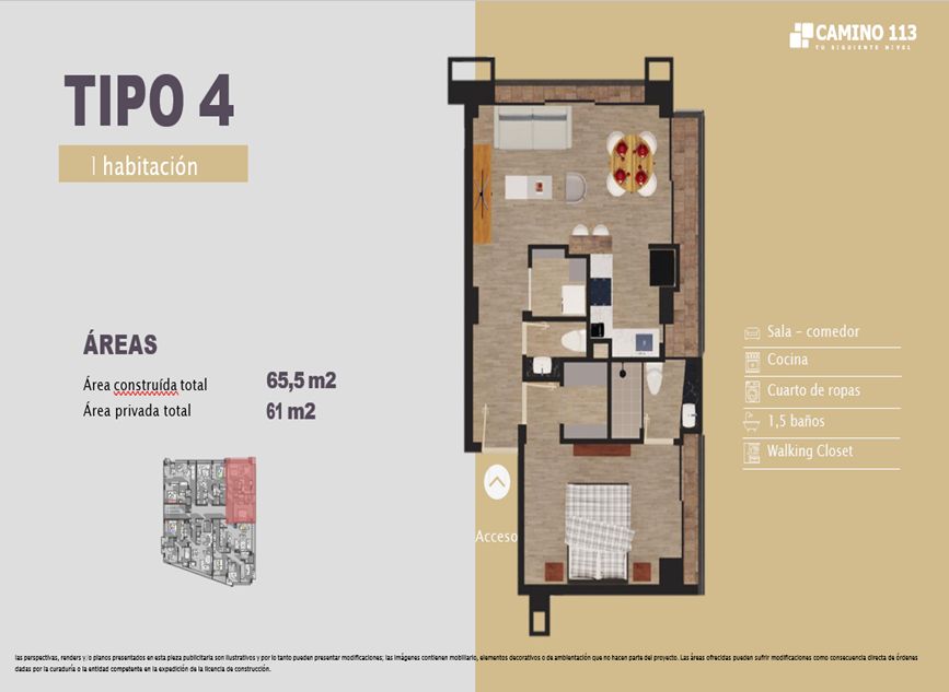 Apartamento en venta Cundinamarca Bogotá Molinos Norte 65 m2 Habitaciones 2 Baños 2 Garajes 1 Precio $829885000