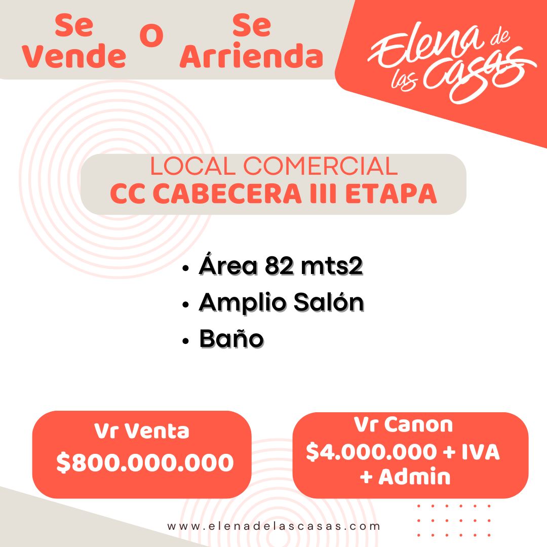 Local Comercial en arriendo o venta Santander Bucaramanga Cabecera Del Llano 82 m2 Habitaciones 0 Baños 1 Garajes 0 Precio venta $800000000 Precio arriendo $5266000
