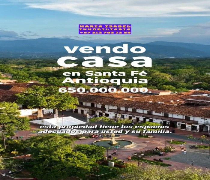 Finca en venta Antioquia Santafé De Antioquia Santafé De Antioquia 210 m2 Habitaciones 4 Baños 3 Garajes 3 Precio $650000000