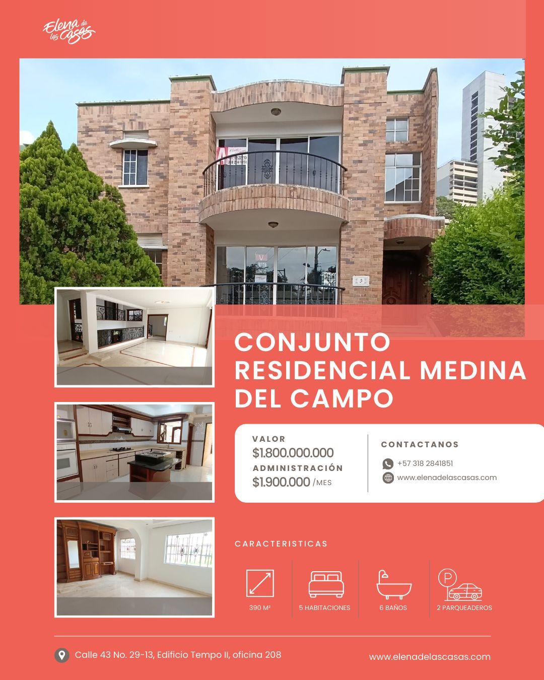 Casa en venta Santander Floridablanca Medina Del Campo 390 m2 Habitaciones 5 Baños 6 Garajes 2 Precio $1800000000