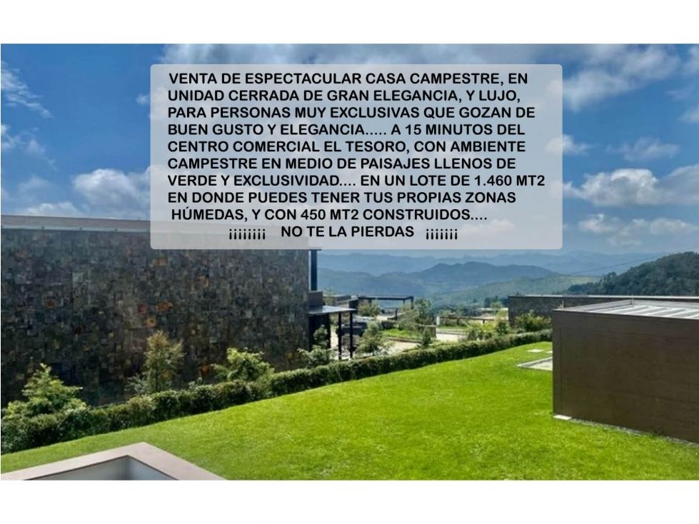 Casa Campestre en venta Antioquia Envigado Envigado 443 m2 Habitaciones 4 Baños 5 Garajes 3 Precio $5300000000