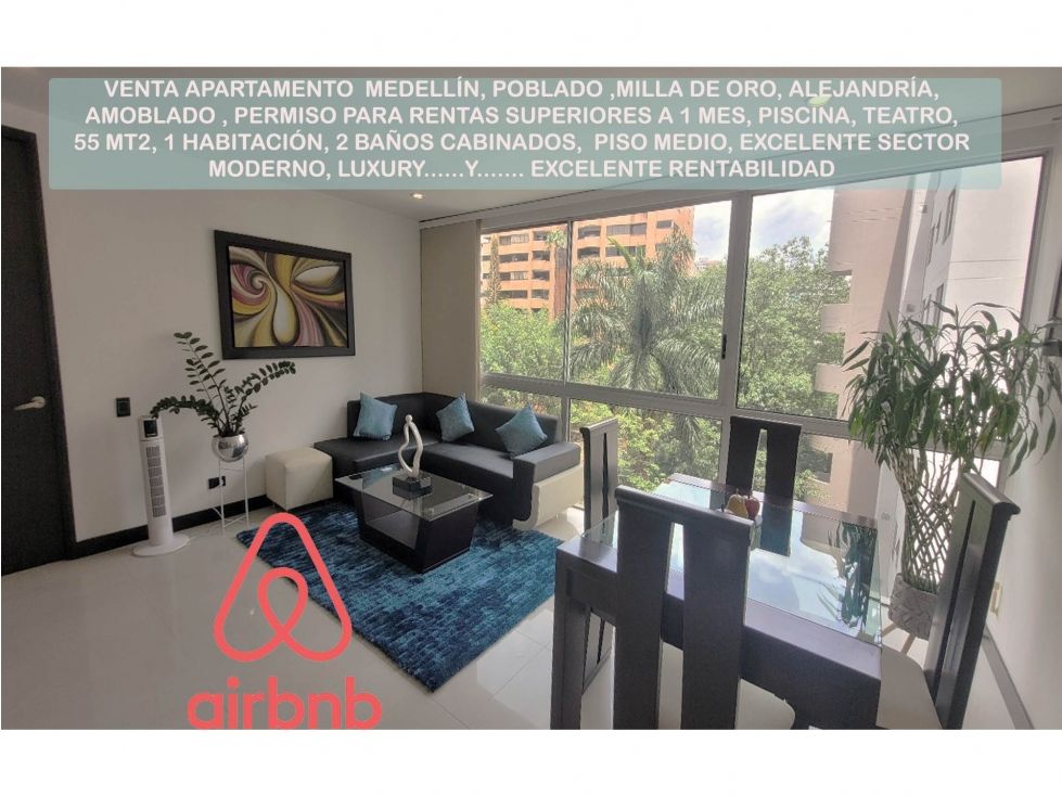 Apartamento en venta Antioquia Medellín Medellín 55 m2 Habitaciones 1 Baños 2 Garajes 1 Precio $650000000