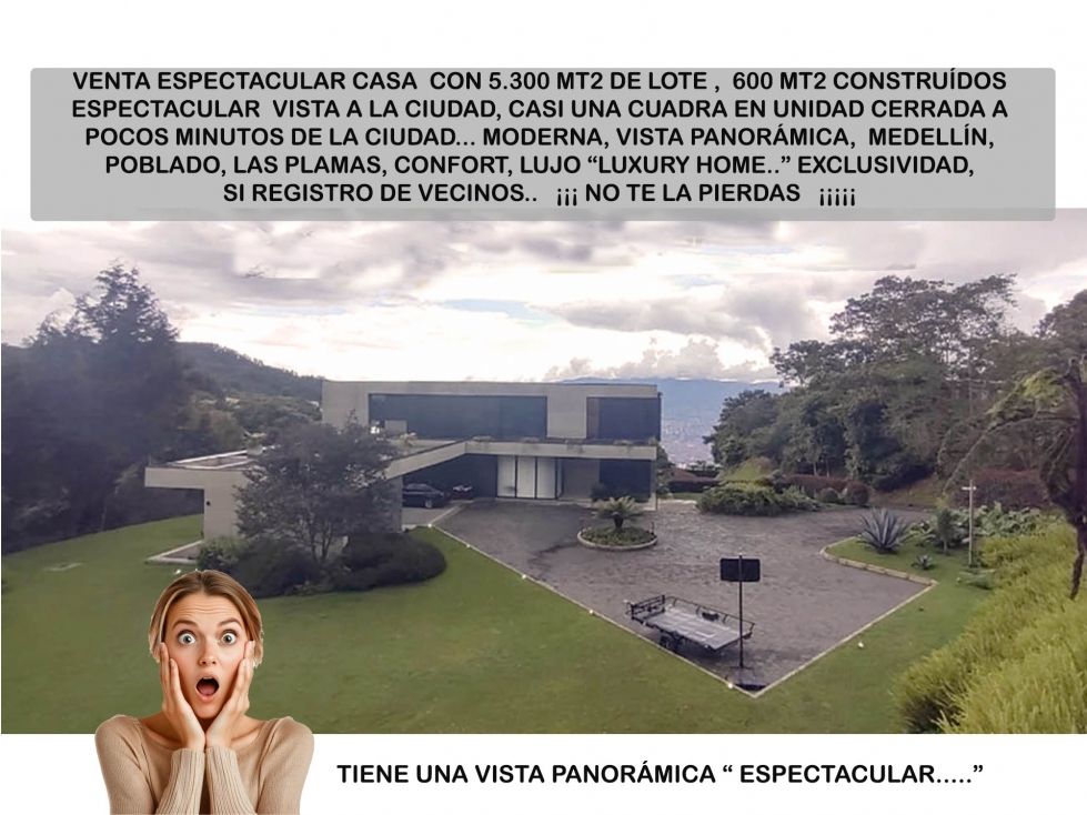 Casa Campestre en venta Antioquia Medellín Medellín 520 m2 Habitaciones 6 Baños 7 Garajes 8 Precio $9500000000