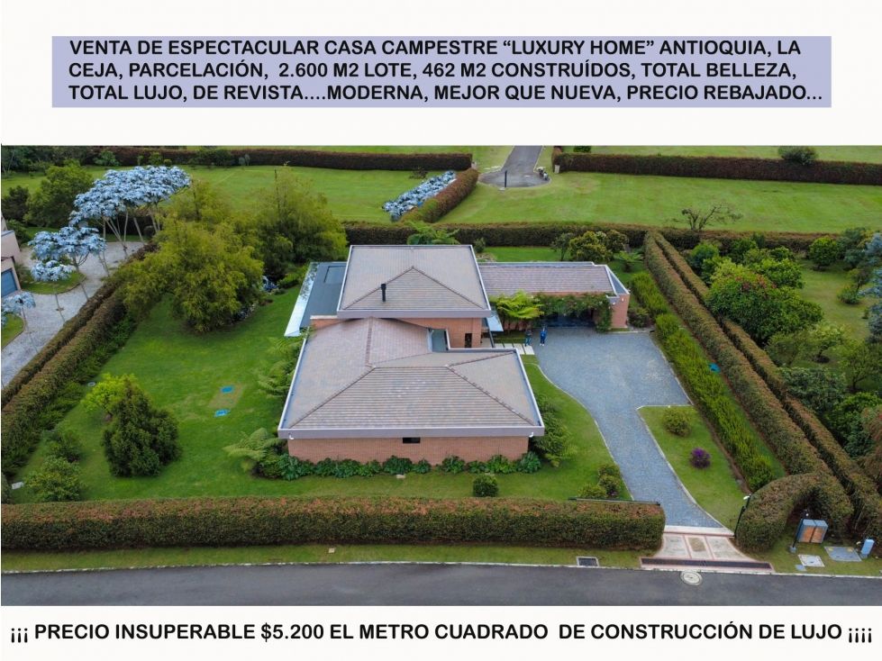 Casa Campestre en venta Antioquia La Ceja Ofir 462 m2 Habitaciones 4 Baños 6 Garajes 4 Precio $3200000000