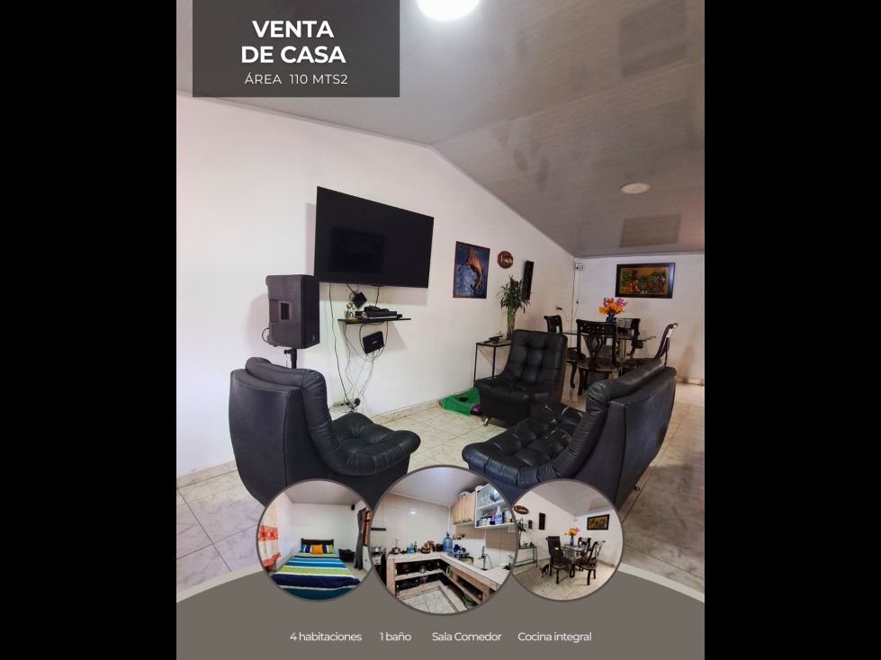 Casa en venta Valle Del Cauca Cali Villa Del Sur 110 m2 Habitaciones 4 Baños 1 Garajes 1 Precio $320000000