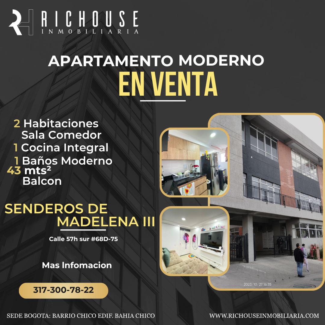 Apartamento en venta Cundinamarca Bogotá Villa Del Rio 45 m2 Habitaciones 2 Baños 1 Garajes 0 Precio $220000000