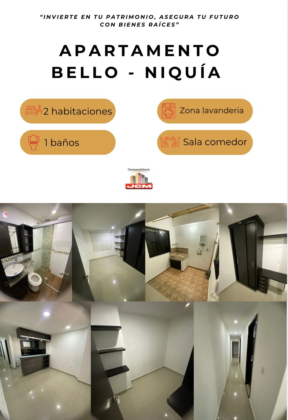 Apartamento en arriendo Antioquia Bello Ciudad Niquia 62 m2 Habitaciones 2 Baños 1 Garajes 0 Precio $1400000