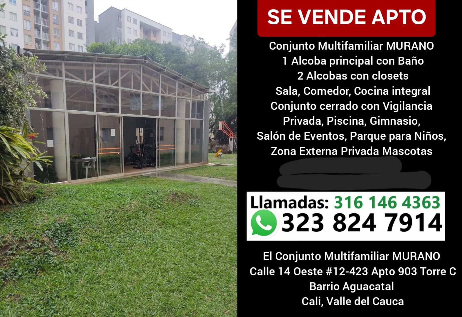 Apartamento en venta Valle Del Cauca Cali Aguacatal 54 m2 Habitaciones 3 Baños 2 Garajes 1 Precio $250000000