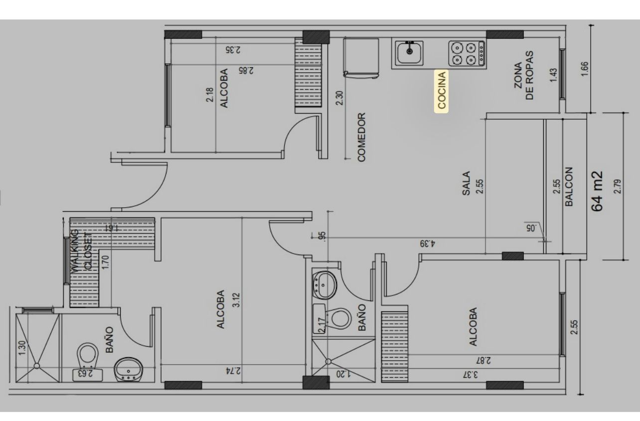 Apartamento en venta Cundinamarca Bogotá Remanso Sur 63 m2 Habitaciones 3 Baños 2 Garajes 1 Precio $380000000
