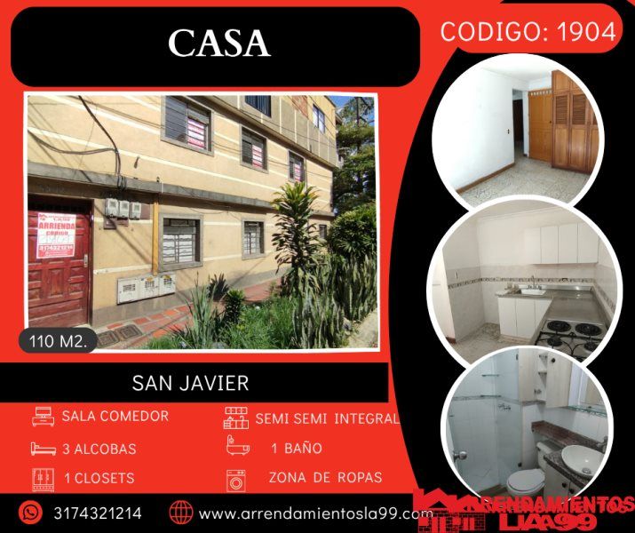 Apartamento en arriendo o venta Antioquia Medellín Antonio Nariño 110 m2 Habitaciones 3 Baños 1 Garajes 0 Precio venta $330000000 Precio arriendo $1800000