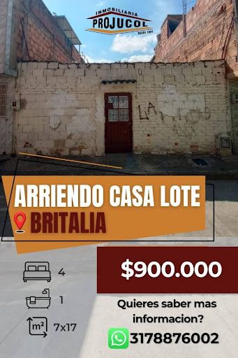 Casa en arriendo Cundinamarca Bogotá Gran Britalia 131 m2 Habitaciones 2 Baños 1 Garajes 0 Precio $900000