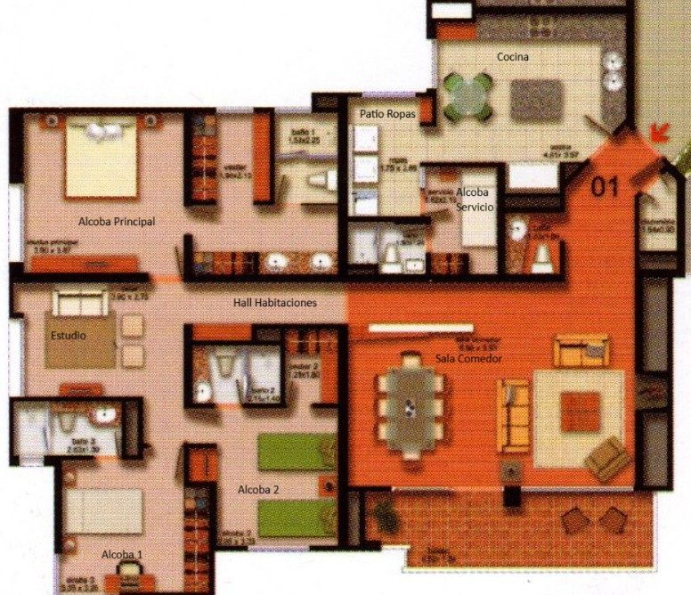 Apartamento en venta Cundinamarca Bogotá Cjr Salerno 168 m2 Habitaciones 3 Baños 4 Garajes 2 Precio $1080000000