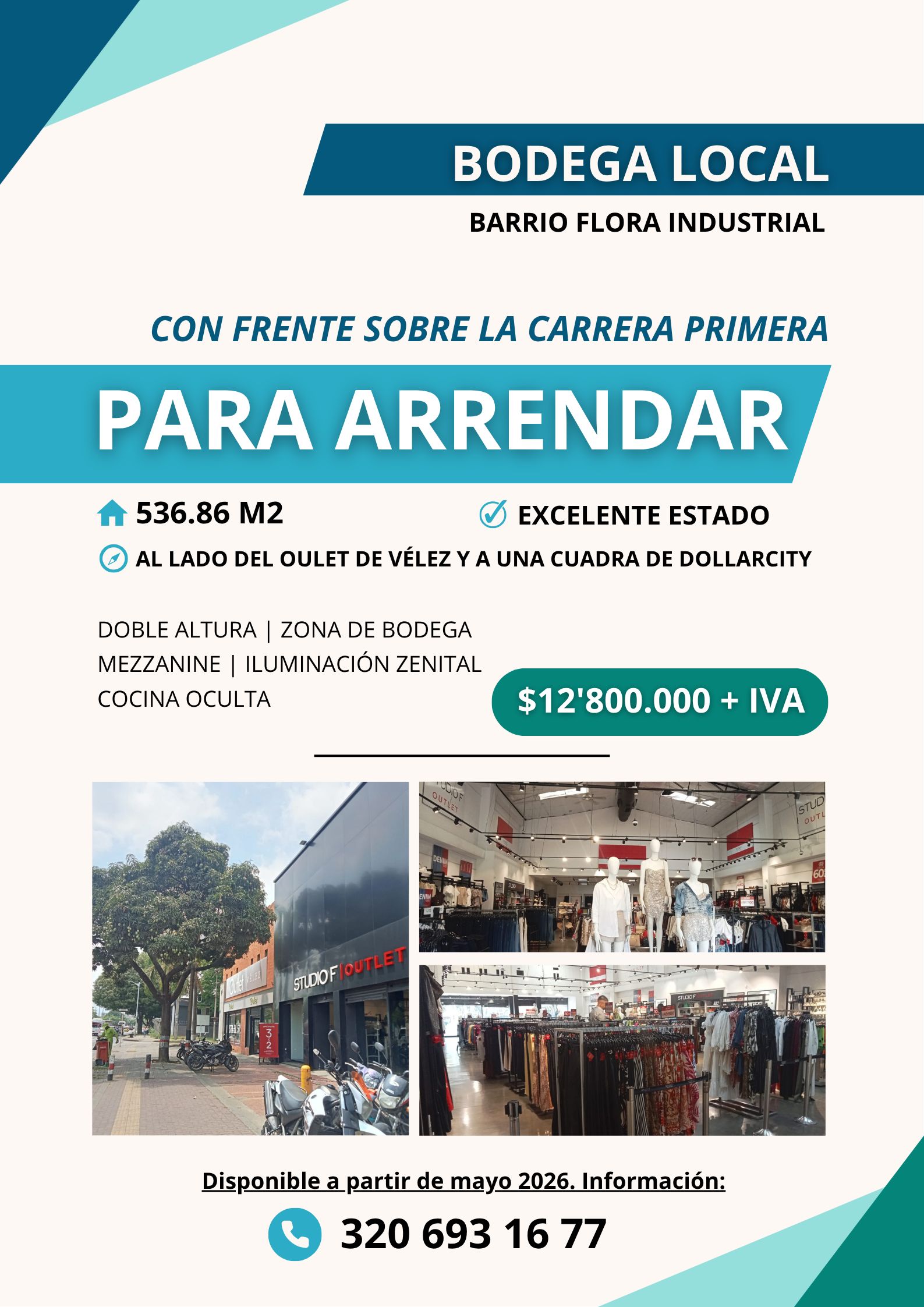 Local en arriendo Valle Del Cauca Cali Flora Industrial 536 m2 Habitaciones 0 Baños 3 Garajes 4 Precio $12800000