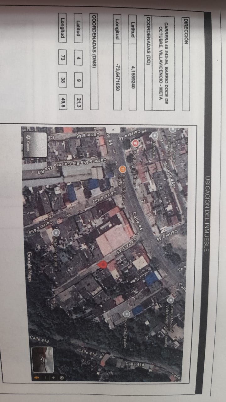 Lote en venta Meta Villavicencio 12 De Octubre 50 m2 Habitaciones 0 Baños 0 Garajes 1 Precio $660000000