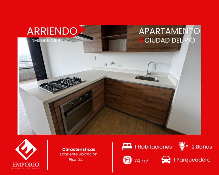 Apartaestudio en arriendo Antioquia Medellín Simesa 74 m2 Habitaciones 1 Baños 2 Garajes 1 Precio $3200000
