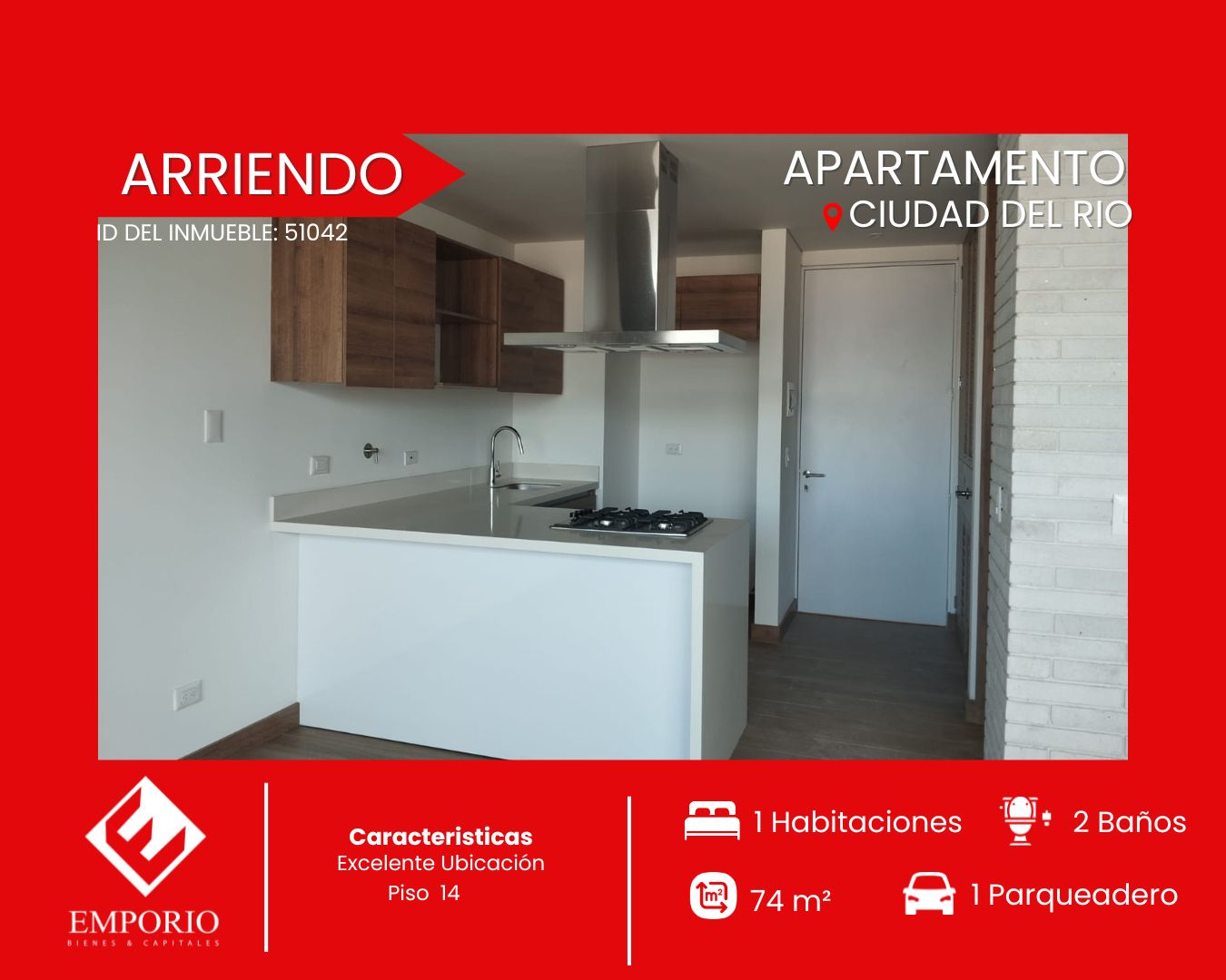 Apartaestudio en arriendo Antioquia Medellín Simesa 48 m2 Habitaciones 1 Baños 2 Garajes 2 Precio $3600000