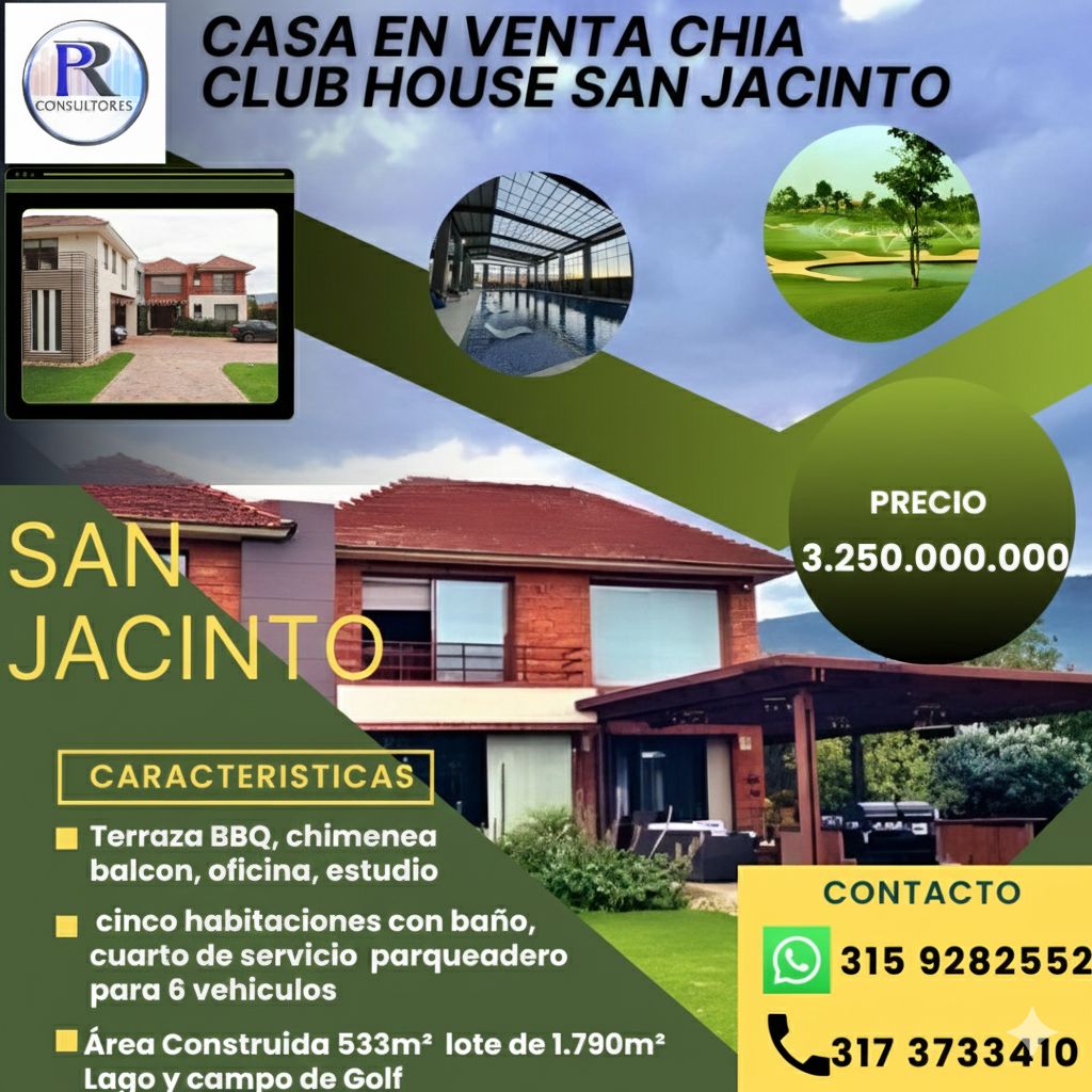 Casa en venta Cundinamarca Chía Urbanizacion Nuevo Milenio 533 m2 Habitaciones 5 Baños 5 Garajes 6 Precio $3250000000