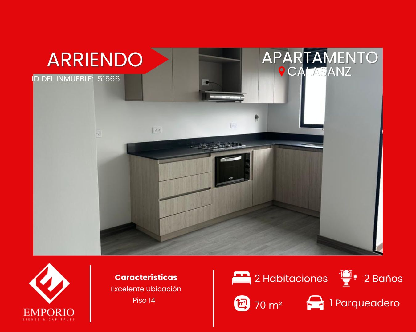 Apartamento en arriendo Antioquia Medellín Santa Rosa De Lima 70 m2 Habitaciones 2 Baños 2 Garajes 1 Precio $2500000