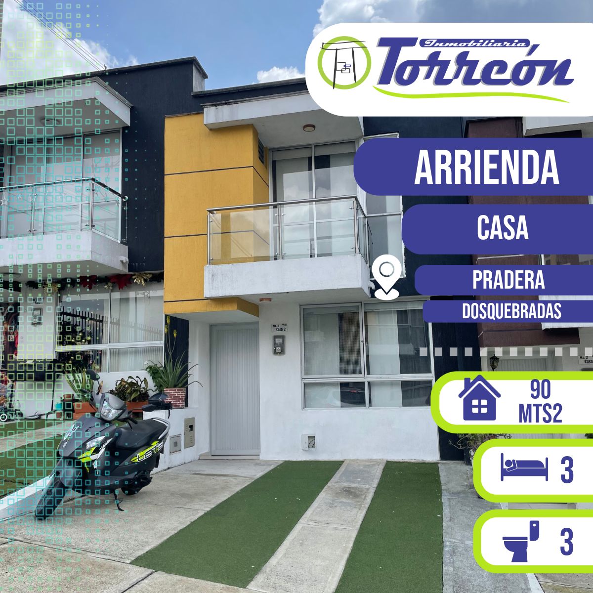 Casa en arriendo Risaralda Dosquebradas Cr Rincon De La Pradera 90 m2 Habitaciones 3 Baños 3 Garajes 1 Precio $1950000