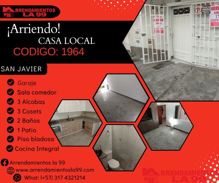 Apartamento en arriendo Antioquia Medellín San Javier No2 190 m2 Habitaciones 3 Baños 2 Garajes 1 Precio $2400000