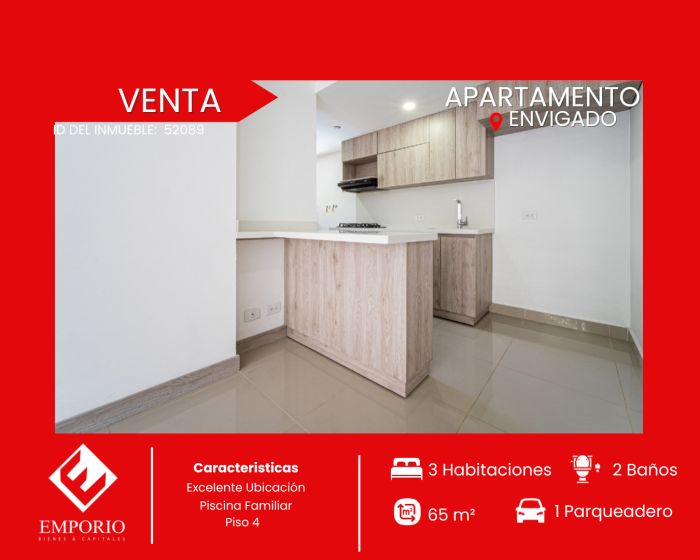 Apartamento en venta Antioquia Envigado Las Antillas 65 m2 Habitaciones 3 Baños 2 Garajes 1 Precio $435000000
