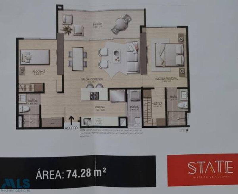 Apartamento en venta Antioquia Medellín Cuarta Brigada 74 m2 Habitaciones 2 Baños 2 Garajes 1 Precio $640000000