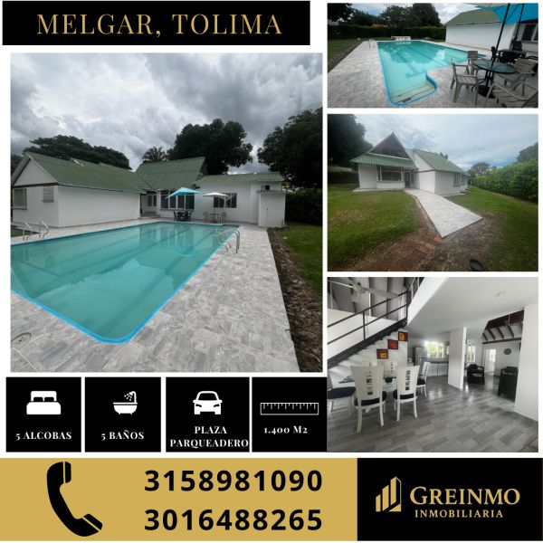 Casa en arriendo Tolima Carmen De Apicalá Carmen De Apicalá 337 m2 Habitaciones 5 Baños 5 Garajes 10 Precio $4000000