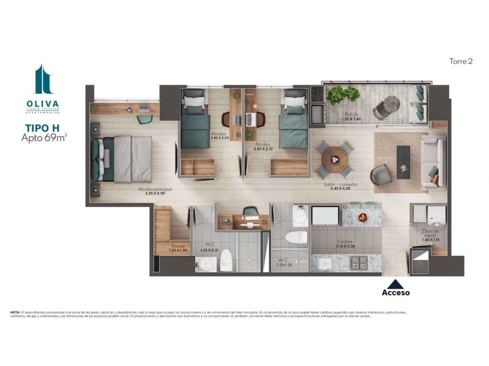 Apartamento en venta Antioquia Itagüí Itagüí 69 m2 Habitaciones 3 Baños 2 Garajes 1 Precio $565000000