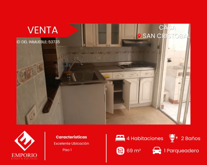 Casa en venta Antioquia Medellín San Cristobal 69 m2 Habitaciones 4 Baños 2 Garajes 1 Precio $360000000