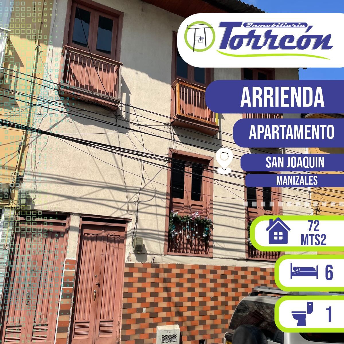 Apartamento en arriendo Caldas Manizales El Centro 90 m2 Habitaciones 6 Baños 1 Garajes 0 Precio $1300000