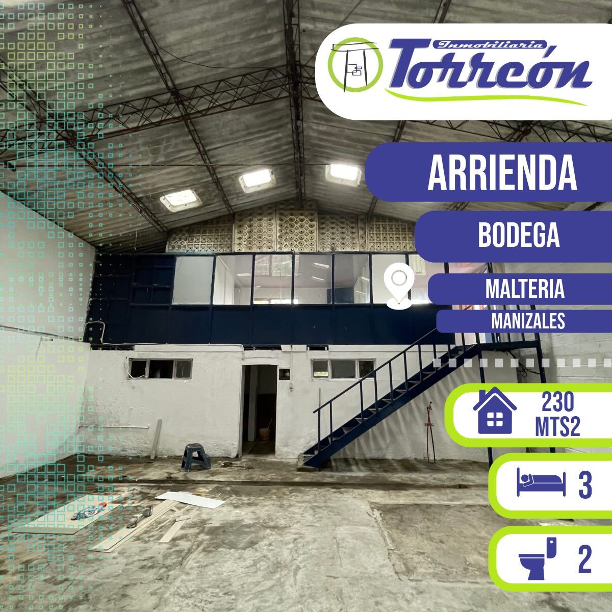 Bodega en arriendo Caldas Manizales Cn Rincon Del Trebol 230 m2 Habitaciones 0 Baños 2 Garajes 4 Precio $3600000