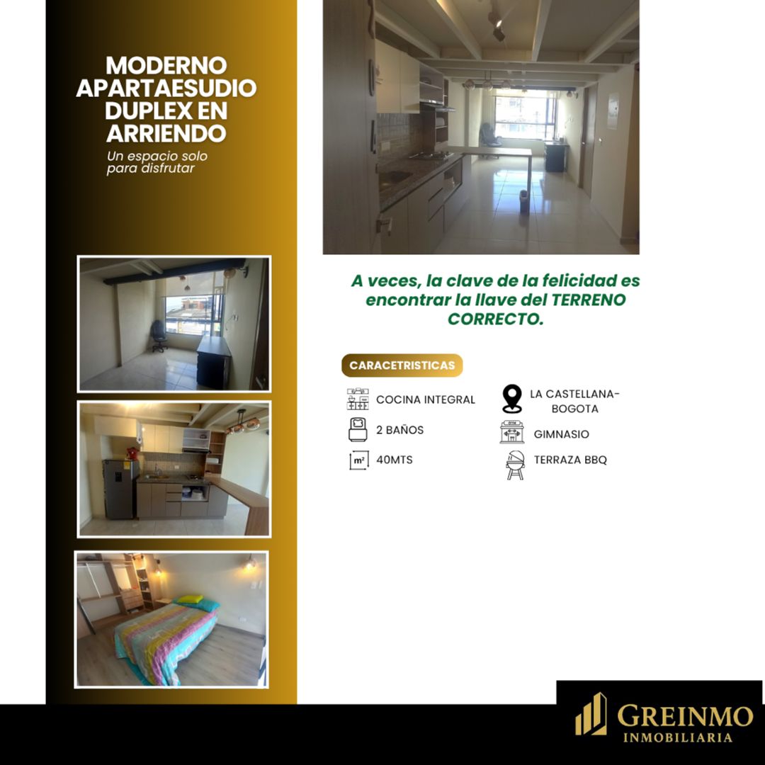 Apartamento en arriendo Cundinamarca Bogotá La Castellana 40 m2 Habitaciones 1 Baños 2 Garajes 0 Precio $2500000