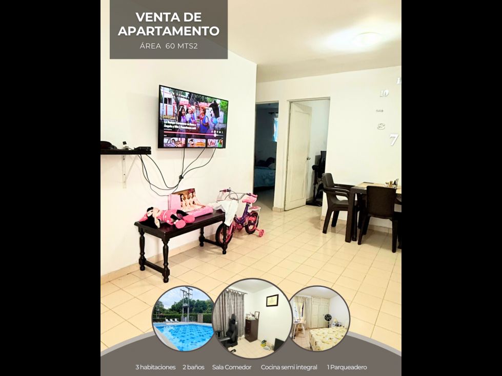 Apartamento en venta Valle Del Cauca Cali Los Parques - Barranquilla 60 m2 Habitaciones 3 Baños 2 Garajes 1 Precio $220000000