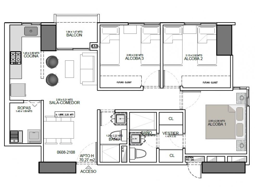 Apartamento en venta Antioquia Medellín Las Palmas 70 m2 Habitaciones 2 Baños 2 Garajes 1 Precio $680000000
