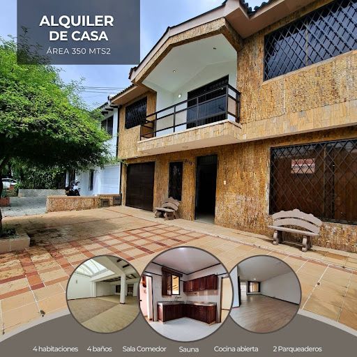 Casa en arriendo Valle Del Cauca Cali La Flora 350 m2 Habitaciones 4 Baños 4 Garajes 2 Precio $5000000