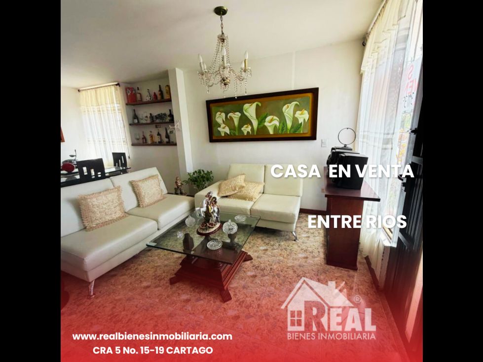 Casa en venta Valle Del Cauca Cartago Ub Entre Rios 140 m2 Habitaciones 3 Baños 3 Garajes 1 Precio $365000000