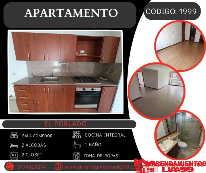 Apartamento en arriendo Antioquia Medellín Castropol 88 m2 Habitaciones 2 Baños 2 Garajes 1 Precio $3800000