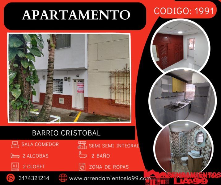 Apartamento en arriendo Antioquia Medellín Campo Alegre 57 m2 Habitaciones 2 Baños 2 Garajes 0 Precio $1600000