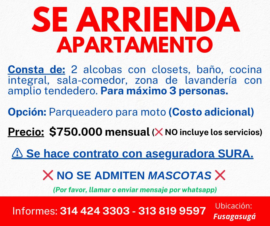 Apartamento en arriendo Cundinamarca Fusagasugá Sector Ii Los Sauces 65 m2 Habitaciones 2 Baños 1 Garajes 1 Precio $750000