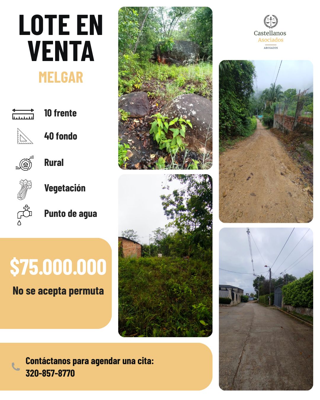 Lote en venta Tolima Melgar Las Palmas 400 m2 Habitaciones 0 Baños 0 Garajes 0 Precio $78000000