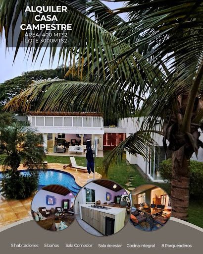 Casa Campestre en arriendo Valle Del Cauca Cali Cali 400 m2 Habitaciones 5 Baños 5 Garajes 8 Precio $13000000