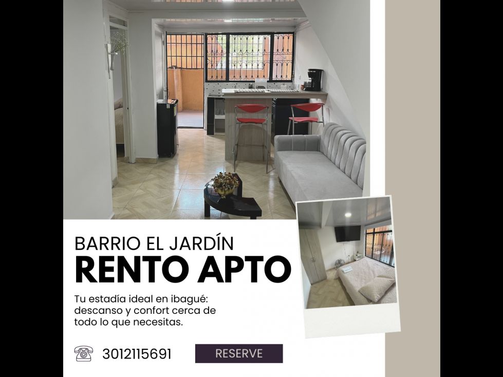 Apartamento en arriendo Tolima Ibagué Ub Jardin Av 40 m2 Habitaciones 2 Baños 1 Garajes 0 Precio $100000