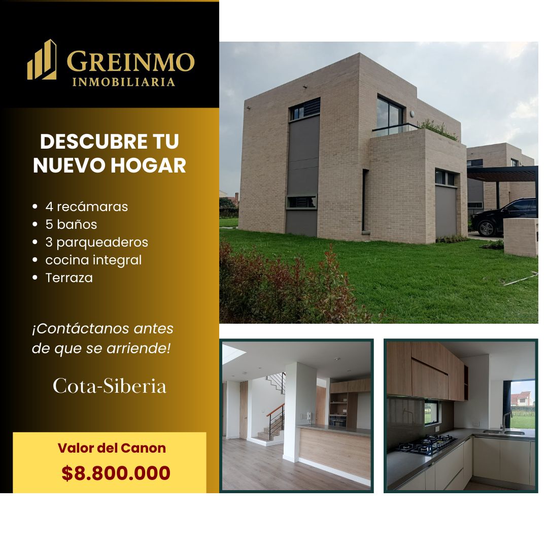 Casa en arriendo Cundinamarca Cota Cota 221 m2 Habitaciones 4 Baños 5 Garajes 3 Precio $8800000