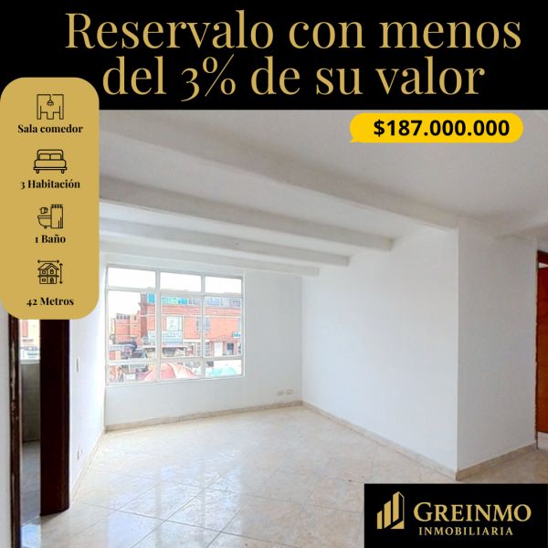 Apartamento en venta Cundinamarca Bogotá Campo Alegre 42 m2 Habitaciones 3 Baños 1 Garajes 0 Precio $187000000