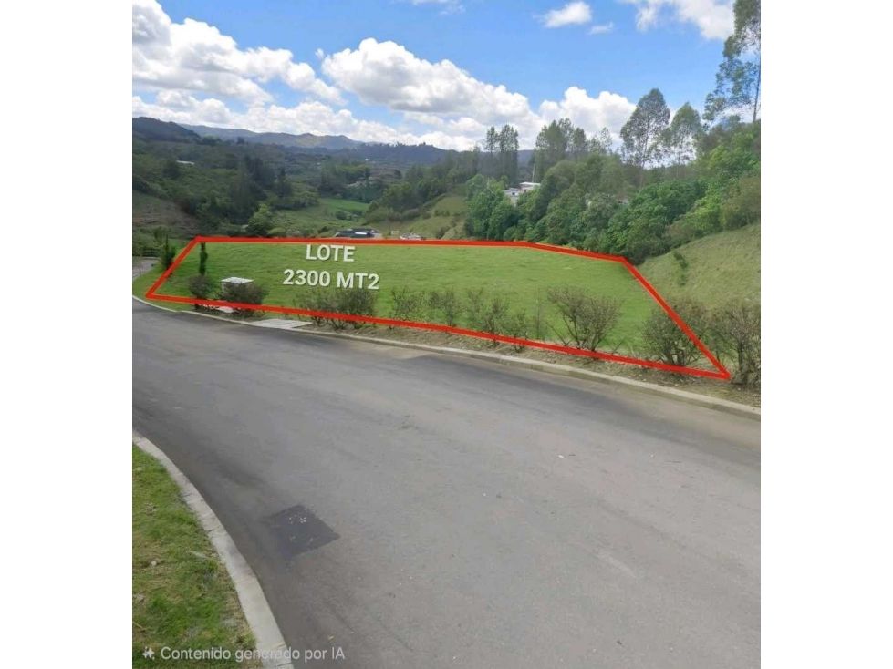 Lote en venta Antioquia El Retiro El Retiro 2300 m2 Habitaciones 0 Baños 0 Garajes 0 Precio $580000000