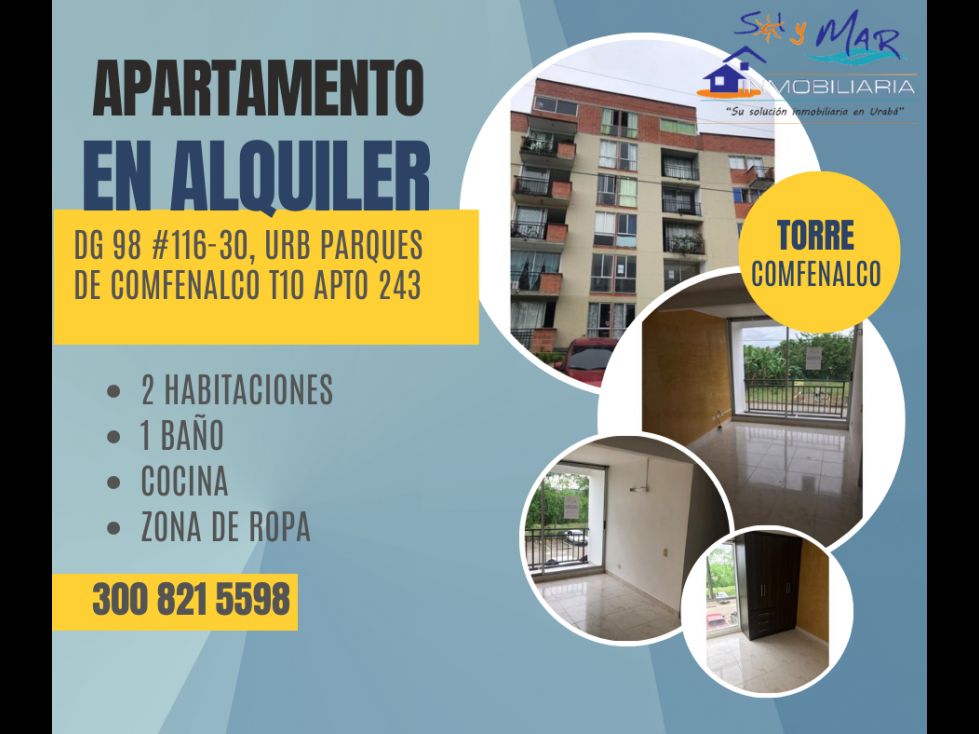 Apartamento en arriendo Antioquia Apartadó Laureles 72 m2 Habitaciones 2 Baños 1 Garajes 0 Precio $950000