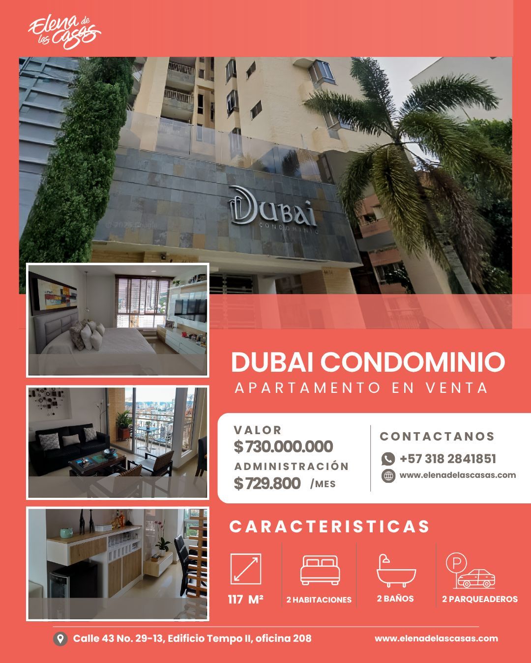 Apartamento en venta Santander Bucaramanga Cabecera Del Llano 117 m2 Habitaciones 3 Baños 2 Garajes 2 Precio $730000000
